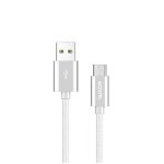 Cable USB Accetel Cu1805 Micro USB 2.4A 1m Nailon Plata