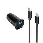 Cargador coche Accetel Cc636 carga rápida 33W USB-C PD + USB-A QC cable 1 m