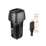 Cargador de coche Accetel Cc312 Dual USB 3.1A con cable Lightning 100 cm