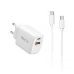 Cargador de pared Accetel Ac557 carga rápida 25W QC/PD cable USB-C 1 m