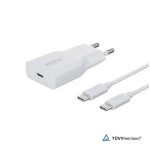 Cargador de pared Accetel AC727 Ultraslim 20W PD con cable USB-C a USB-C