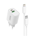 Cargador Accetel Ac823 Carga Rápida 20W USB-C USB-A con Cable Lightning