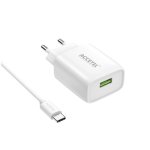 Cargador Accetel Ac337 Pared USB 2.4A con Cable USB-C 1m