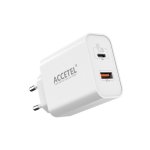 Cargador de pared Accetel Ac645w GaN 45W USB-C y USB-A carga rápida