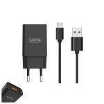 Cargador de pared Accetel AC404 carga rápida QC 18W Micro USB negro