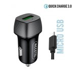 Cargador de coche Accetel CC284 carga rápida QC3.0 18W cable micro USB