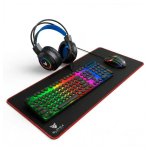 Tastiera SUPRA GAMING Vortex Combo a membrana retroilluminata con mouse, cuffie e tappetino XL