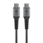 Cavo Goobay 49301 USB-C 0,5 m tessuto intrecciato nero grigio