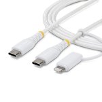 Câble StarTech 1M-U2-LNTC-CABLE USB-C vers USB-C avec Adaptateur Lightning 1 m Blanc