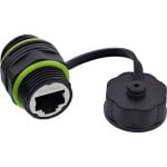 Conector InLine 69927J Cat6a Fêmea Reto IP68 Preto
