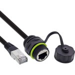 Cabo InLine 69927K Cat6a Fêmea Reto IP68 0,2 m Preto