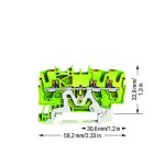 Bloc de connexion Wago 2202-1307 3 pôles polyamide vert/jaune