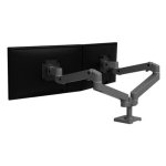 Ergotron 45-686-293 Support Moniteur Double Bras Bureau 27" VESA 75x75 à 100x100 Max 20kg