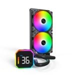 Refrigeração Líquida Montech HyperFlow Digital 240mm Display ARGB 2 Ventoinhas Monitorização Temperatura