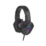Auriculares Oniverse Meteor com fio USB-C e jack 3,5 mm Gaming LED Preto