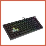 Teclado Savio Astral Black Jade magnético 75% RGB con switches Outemu White Jade