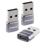 Adaptador USB-C a USB-A Intenso C480A Pack 3 antracita aluminio