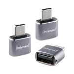 Adaptador USB Intenso A480C USB-A a USB-C Pack 3 antracita aluminio