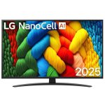 TV LG NanoCell 43NANO81A3A 43" 4K UltraHD 60Hz Smart TV WebOS HDR10 Chromecast AirPlay2