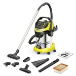 Aspiradora Industrial Karcher WD 6 P S V-30/6/22/T 1300W Sólidos y Líquidos Mascotas Depósito 30L Amarillo