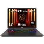 Laptop MSI Vector A16 HX A8WHG-062XES 16" AMD Ryzen 9 32GB 1TB SSD RTX 5070 Ti FreeDOS