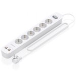 Multiprise Aisens ASPS-2A2C16-W 6 Prises 2 USB-A 2 USB-C Protection Interrupteur