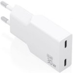 Carregador Aisens A110-1003 GaN 30W 2xUSB-C Branco Carga Rápida