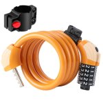Candado De Cable 5 Digitos Con Luz, Naranja