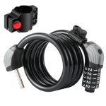 Candado De Cable 5 Digitos Con Luz, Negro