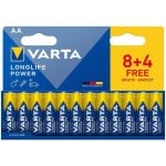 Pila Varta Longlife Power AA 12 unidades alcalinas alta potencia