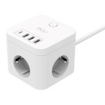 Steckdosenleiste DCU Tecnologic EnergyCube 3 Steckplätze 3 USB-A 1 USB-C mit Schutz