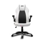 Chaise Andaseat gaming blanche ergonomique accoudoirs et dossier réglables