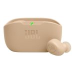 Auriculares JBL Wave Buds inalámbricos Bluetooth con sonido Deep Bass, carga rápida y protección IP54, color beige