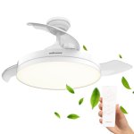Ventilador de techo Mellerware Brizy Bright Foldable 40W motor DC luz LED 106cm