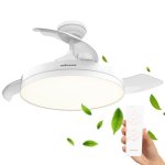 Ventilador de techo Mellerware Brizy Bright Foldable 40W motor DC luz LED 106cm