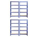 Estantería MonsterShop T-rax Acero Azul 75x30x150cm 5 Estantes Mazo Incluido