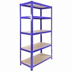 Estantería MonsterShop T-Rax Acero Inoxidable 90x45x180 cm Azul 5 Estantes Modular
