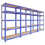Estantería MonsterShop T-Rax Azul 4 módulos 1800 mm alta sin tornillos