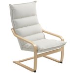 Homcom Sillón De Salón Moderno Con Respaldo Alto Patas De Madera Crema