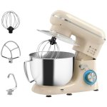Homcom Batidora Amasadora 4,5l 1300w 6 Velocidades Beige