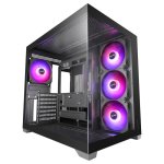 Mars Gaming Mcv5, Caja Pc Atx, Cristal Templado Panorámico, 4x Ventiladores Argb 120mm Negro