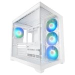 Mars Gaming Mcv5, Caja Pc Atx, Cristal Templado Panorámico, 4x Ventiladores Argb 120mm Blanco