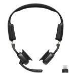 Auriculares Shokz OpenMeet sem fios Bluetooth com Cancelamento de Ruído, Microfone, Condução Óssea, Preto