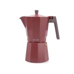Cafetera Italiana Quid Creta 6 Tazas Aluminio Fundido Inducción Granate