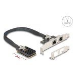 Tarjeta de Red Delock 95280 Mini PCI Express 4 Gbit/s 2x RJ-45 Low Profile