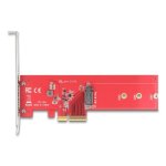 Erweiterungskarte Delock 90889 PCIe 5.0 auf M.2 Rot Edelstahl