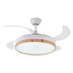 Ventilador de techo Purline CEILY BRISE LWD con luz LED y aspas retráctiles 107 cm