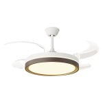 Ventilador de Techo Purline CEILY BRISE DWD con Luz Retráctil 107cm Blanco y Madera Oscura
