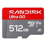 Tarjeta microSDXC SanDisk Ultra GO 512 GB UHS-I 190 MB/s V10 Gris Rojo