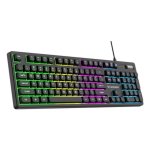Teclado Wozinsky WKG-200 completo de membrana LED RGB USB com fio preto